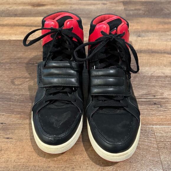 Converse Men's High-Top Basketball Sneakers Black Leather Size 12 Hook and Loop - Picture 4 of 13